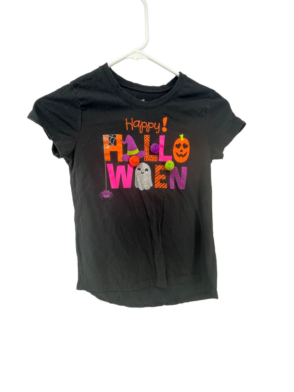 Celebrate! Halloween Girls Black Graphic Short Sleeve T-Shirt Size Large 10-12
